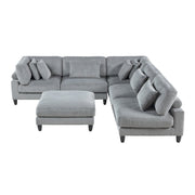 9688GY*62CR3ACOT (6)6-Piece Modular Sectional with Ottoman - 9688GY*62CR3ACOT