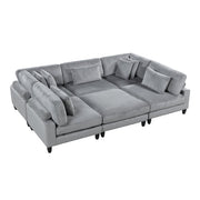 9688GY*62CR3ACOT (6)6-Piece Modular Sectional with Ottoman - 9688GY*62CR3ACOT