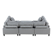 9688GY*62CR3ACOT (6)6-Piece Modular Sectional with Ottoman - 9688GY*62CR3ACOT
