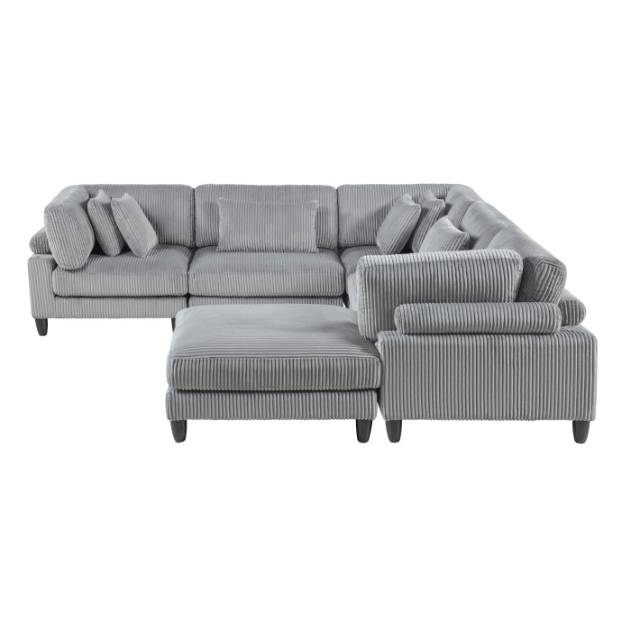 9688GY*63CR2ACOT (6)6-Piece Modular Sectional with Ottoman - 9688GY*63CR2ACOT