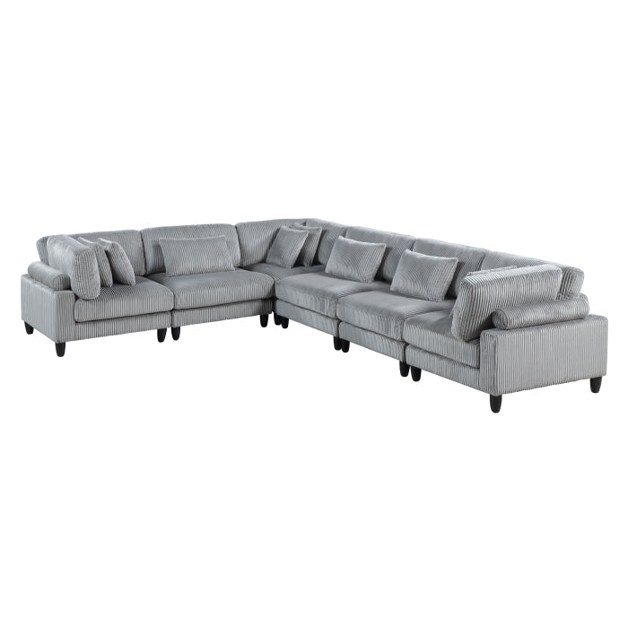 9688GY*63CR3AC (6)6-Piece Modular Sectional - 9688GY*63CR3AC