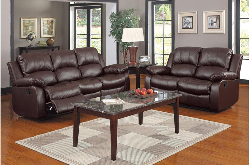 Granley Brown Double Reclining Sofa 9700Brw-3 | Homelegance