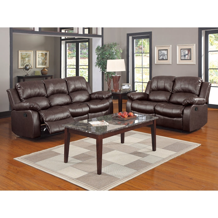 9700BRW-2 Double Reclining Love Seat - 9700BRW-2
