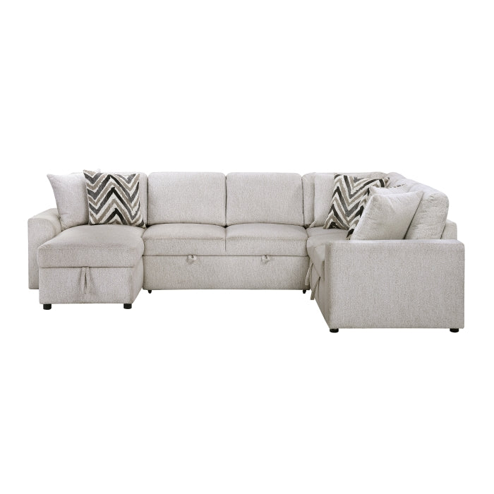 9702BE*3LC3R (3)3-Piece Sectional with Pull-out Bed and Hidden Storage - 9702BE*3LC3R