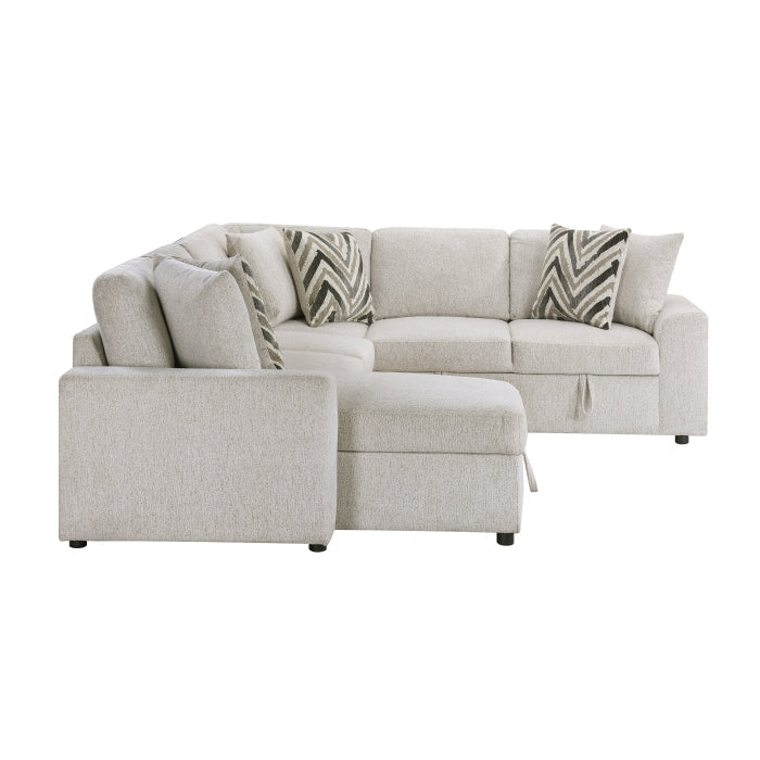 9702BE*3LC3R (3)3-Piece Sectional with Pull-out Bed and Hidden Storage - 9702BE*3LC3R