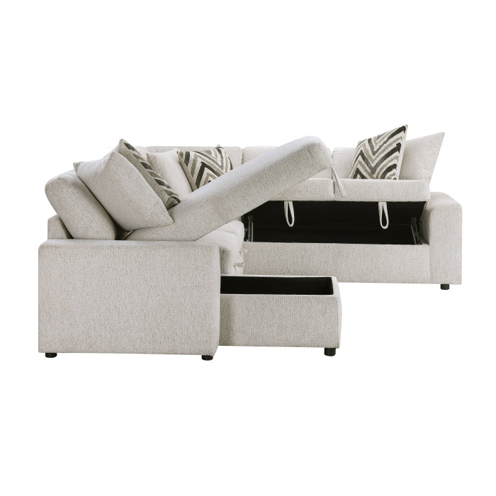 9702BE*3LC3R (3)3-Piece Sectional with Pull-out Bed and Hidden Storage - 9702BE*3LC3R