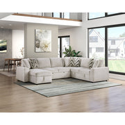 9702BE*3LC3R (3)3-Piece Sectional with Pull-out Bed and Hidden Storage - 9702BE*3LC3R