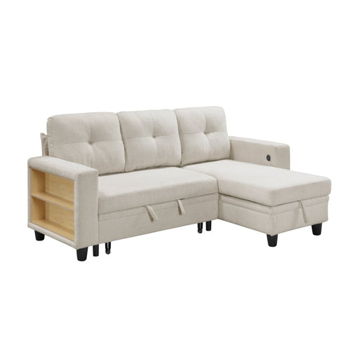 9705BE*32AVC (3)Sectional with Reversible Chaise, Pull-out Bed, Shelves and Charging Ports - 9705BE*32AVC