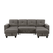 9705DB*42AVC (4)Sectional with Two Chaises, Pull-out Bed, Shelves and Charging Ports - 9705DB*42AVC
