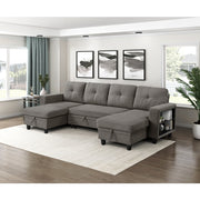 9705DB*42AVC (4)Sectional with Two Chaises, Pull-out Bed, Shelves and Charging Ports - 9705DB*42AVC