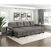 9705DB*42AVC (4)Sectional with Two Chaises, Pull-out Bed, Shelves and Charging Ports - 9705DB*42AVC