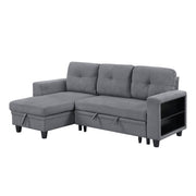 9705GY*32AVC (3)Sectional with Reversible Chaise, Pull-out Bed, Shelves and Charging Ports - 9705GY*32AVC