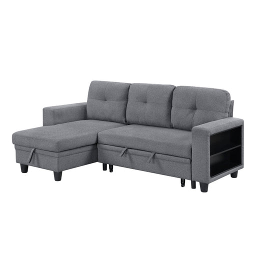 9705GY*32AVC (3)Sectional with Reversible Chaise, Pull-out Bed, Shelves and Charging Ports - 9705GY*32AVC