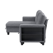 9705GY*32AVC (3)Sectional with Reversible Chaise, Pull-out Bed, Shelves and Charging Ports - 9705GY*32AVC