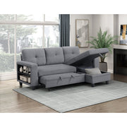 9705GY*32AVC (3)Sectional with Reversible Chaise, Pull-out Bed, Shelves and Charging Ports - 9705GY*32AVC