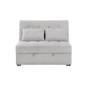 9707GRY-2CL Convertible Armless 2-Seater with Pull-out Bed and Charging Ports - 9707GRY-2CL