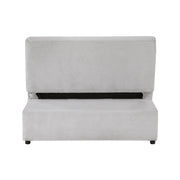 9707GRY-2CL Convertible Armless 2-Seater with Pull-out Bed and Charging Ports - 9707GRY-2CL