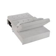 9707GRY-2CL Convertible Armless 2-Seater with Pull-out Bed and Charging Ports - 9707GRY-2CL
