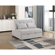 9707GRY-2CL Convertible Armless 2-Seater with Pull-out Bed and Charging Ports - 9707GRY-2CL