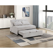 9707GRY-2CL Convertible Armless 2-Seater with Pull-out Bed and Charging Ports - 9707GRY-2CL
