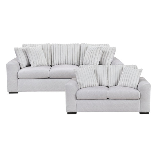 9720GRY*2 2pc Set: Sofa, Love - 9720GRY*2