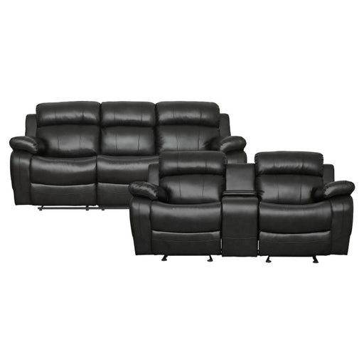 9724BLK*2 2pc Set: Sofa, Love - 9724BLK*2