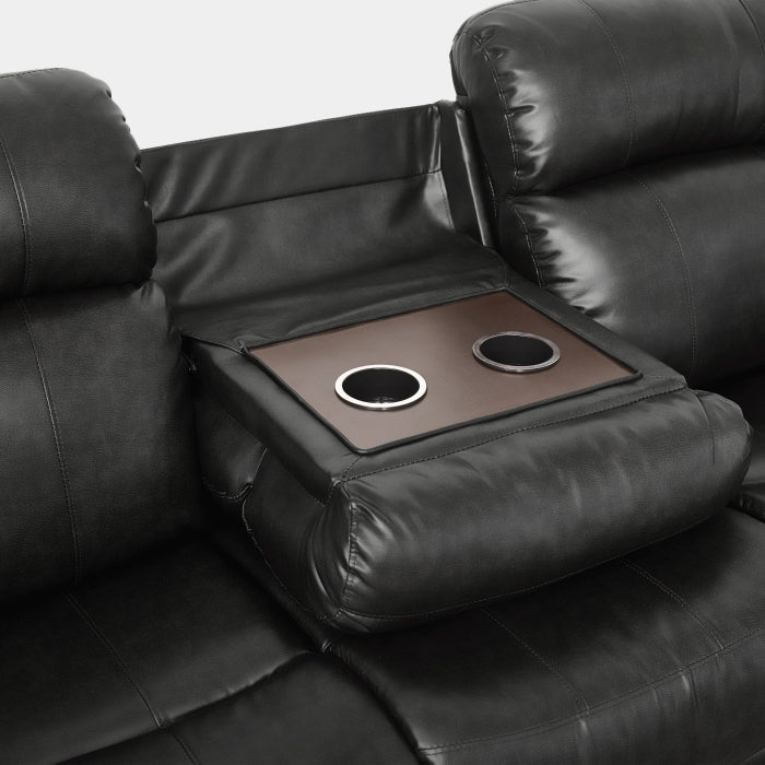 9724BLK*2 2pc Set: Sofa, Love - 9724BLK*2