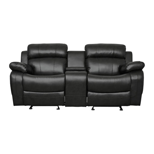 9724BLK-2 Double Glider Reclining Love Seat with Center Console - 9724BLK-2