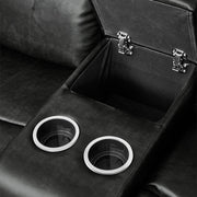 9724BLK-2 Double Glider Reclining Love Seat with Center Console - 9724BLK-2