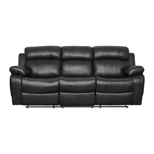 9724BLK-3 Double Reclining Sofa with Center Drop-Down Cup Holders - 9724BLK-3