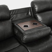 9724BLK-3 Double Reclining Sofa with Center Drop-Down Cup Holders - 9724BLK-3