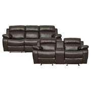 9724BRW*2 2pc Set: Sofa, Love - 9724BRW*2