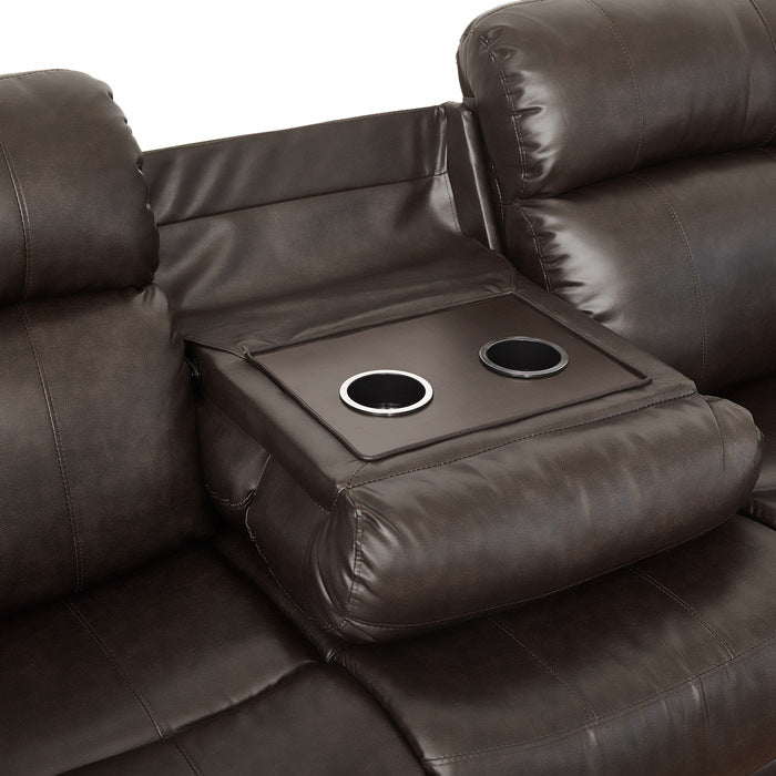 9724BRW*2 2pc Set: Sofa, Love - 9724BRW*2