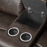 9724BRW-2 Double Glider Reclining Love Seat with Center Console - 9724BRW-2