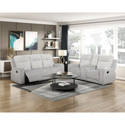 9728LGY-2 Double Reclining Love Seat with Center Console - 9728LGY-2