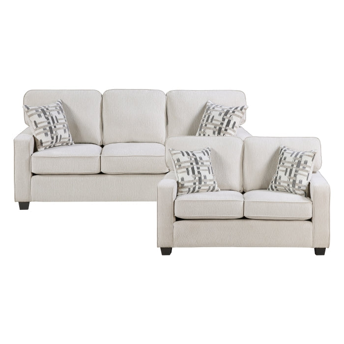 9748BEG*2 2pc Set: Sofa, Love - 9748BEG*2