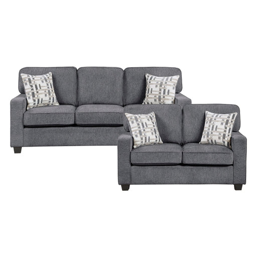 9748DGY*2 2pc Set: Sofa, Love - 9748DGY*2