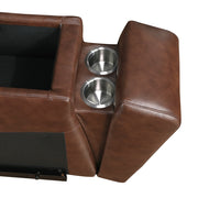 9790BRW-2CNPWH* (3)Power Double Reclining Love Seat with Center Console, Power Headrest and Charging Ports - 9790BRW-2CNPWH*