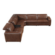 9790BRW*6LRRRPWH (6)6-Piece Modular Power Reclining Sectional with Power Headrests and Charging Ports - 9790BRW*6LRRRPWH