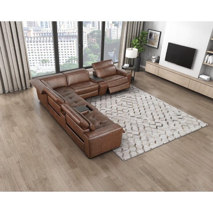 9790BRW*7LRRRPWH (7)7-Piece Modular Power Reclining Sectional with Power Headrests and Charging Ports - 9790BRW*7LRRRPWH