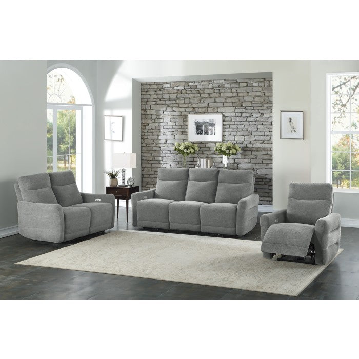 9804DV-3PWH Power Double Lay Flat Reclining Sofa with Power Headrests and USB Ports - 9804DV-3PWH