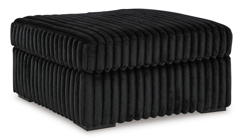 Midnight-Madness Onyx LAF Chase Sectional and Ottoman from Ashley - DMV Furniture