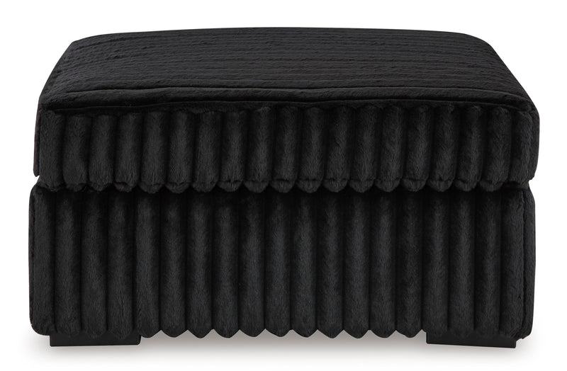 Midnight-Madness 3-Piece Sectional with Ottoman in Onyx from Ashley - DMV Furniture