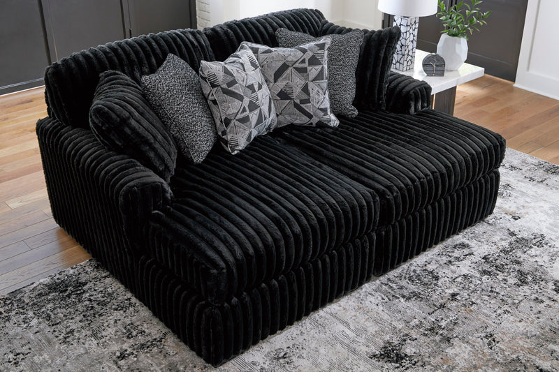 Midnight-Madness Onyx 2-Piece Oversized Double Chaise from Ashley - DMV Furniture