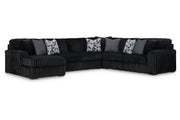 Midnight-Madness Onyx 4-Piece Sectional with Chaise -   - DMV Furniture