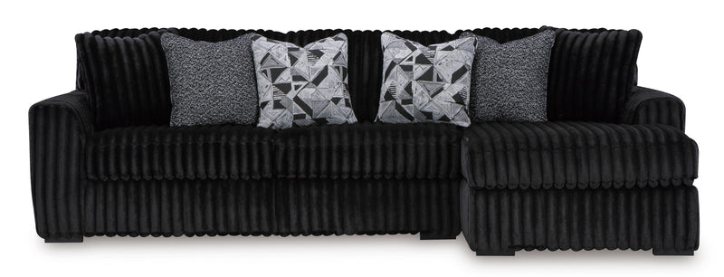 Midnight-Madness Onyx 2-Piece RAF Chaise Sectional from Ashley - DMV Furniture