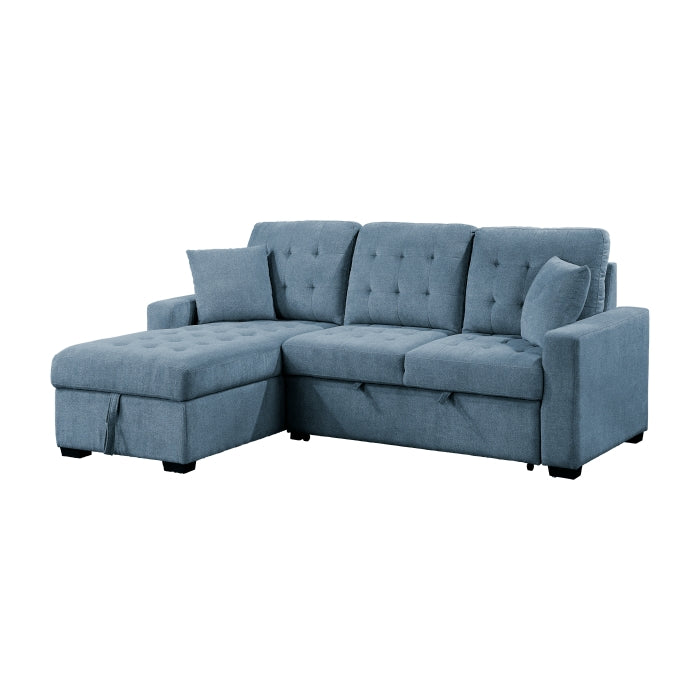 9816BU*2LCRL (2)2-Piece Sectional with Left Chaise, Pull-out Bed and Hidden Storage - 9816BU*2LCRL