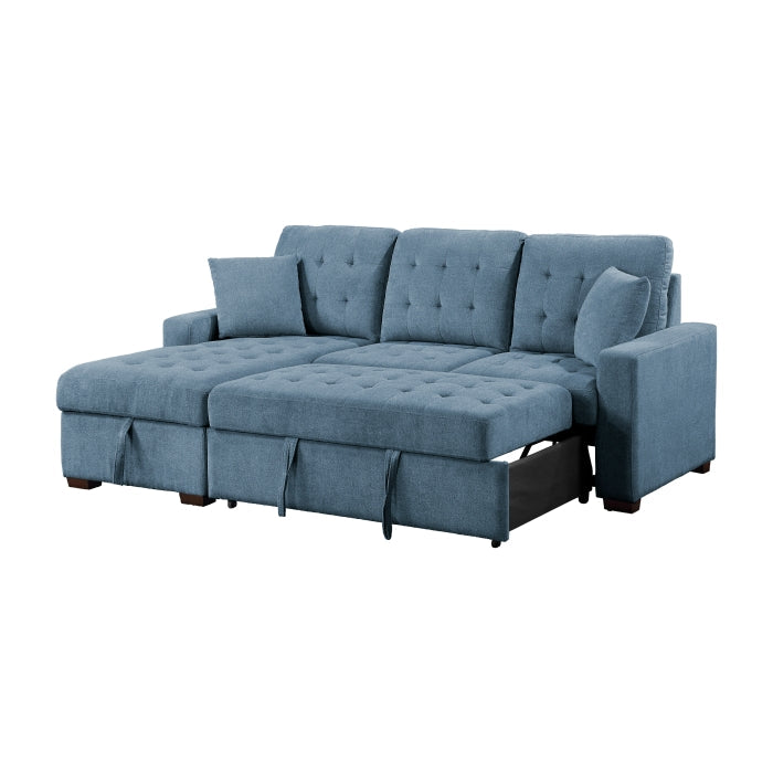 9816BU*2LCRL (2)2-Piece Sectional with Left Chaise, Pull-out Bed and Hidden Storage - 9816BU*2LCRL