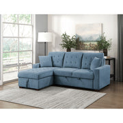 9816BU*2LCRL (2)2-Piece Sectional with Left Chaise, Pull-out Bed and Hidden Storage - 9816BU*2LCRL