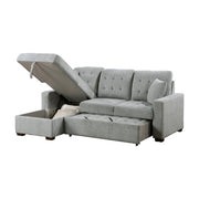 9816GY*2LCRL (2)2-Piece Sectional with Left Chaise, Pull-out Bed and Hidden Storage - 9816GY*2LCRL